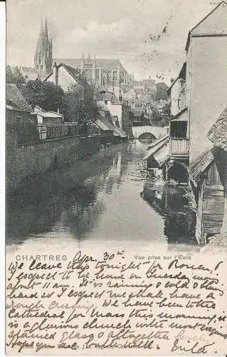 PC38496 Chartres. Aufnahmeansicht auf die Eure. B. Hopkins