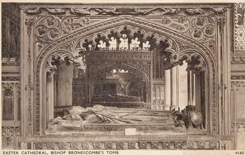 PC41868 Kathedrale von Exeter. Grab von Bischof Bronescombes. Sweetman. Solograph. Nr. 4160