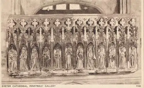 PC41594 Kathedrale von Exeter. Minstrels Gallery. Sweetman. Solograph. Nr. 4166