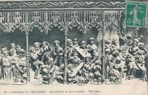 PC42609 Kathedrale von Treguier. Strümpfe aus geschnitztem Holz. Nr. 36. 1911