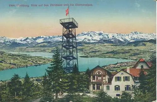 PC38541 Uetliberg. Blick auf den Zürichsee und die Glarneralpen. Nr. 23881