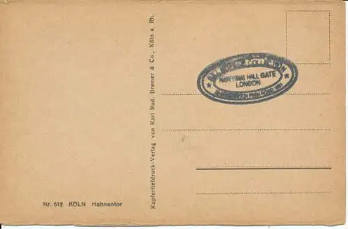 PC40645 von Hahnentor. Karl Rud. Bremer. Nr. 512. B. Hopkins