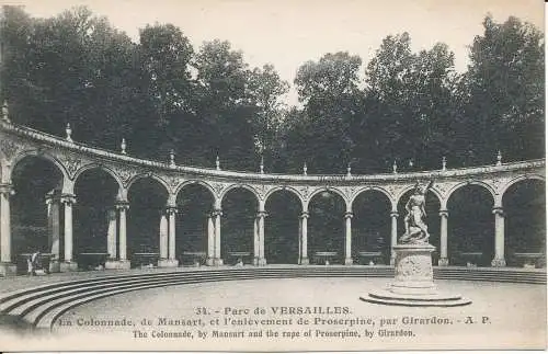 PC38160 Parc de Versailles. Die Kolonnade von Mansart und die Vergewaltigung von Proserpina.