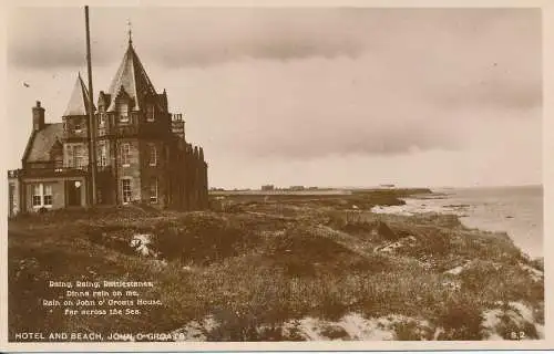 PC41994 Hotel und Strand. John O. Groats. Die Teestuben. B. Hopkins