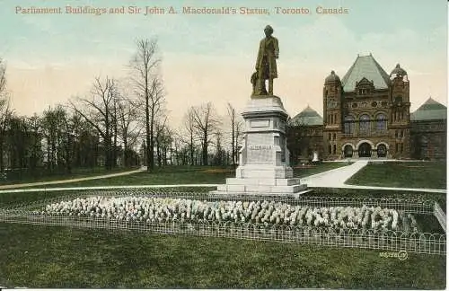 PC39171 Parlamentsgebäude und Sir John A. Macdonalds Statue. Toronto. Kanada.