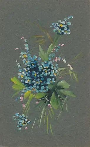 PC42921 alte Postkarte. Blaue Blumen. B. Hopkins