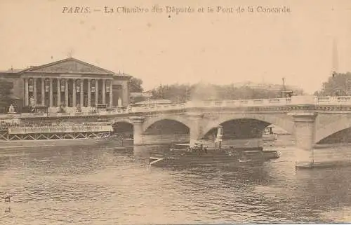 PC42871 Paris. Die Abgeordnetenkammer und die Concorde-Brücke. B. Hopkins