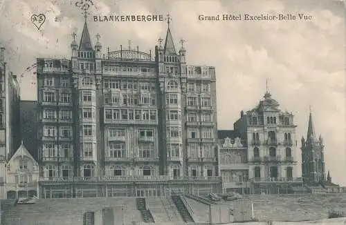 PC40581 Blankenberghe. Grand Hotel Excelsior Belle Vue. 1912