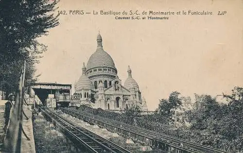 PC42816 Die Basilika S. C. de Montmartre und die Standseilbahn. 1922. B. Hopkins