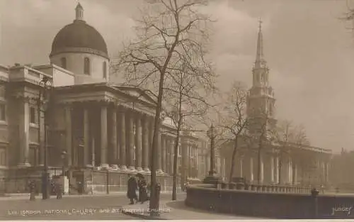 PC42111 London. Nationalgalerie und St. Martins Kirche. Judges Ltd. Nr. L111