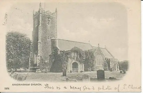 PC44038 Sandringham Church. Nr. 2484. 1903