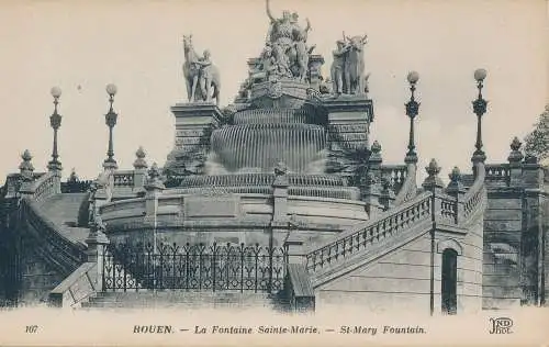 PC42822 Rouen. Der Marienbrunnen. Neurdein. Nr. 107. B. Hopkins