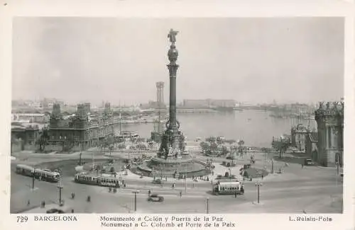 PC41065 Barcelona. Kolondenkmal und Friedenstor. L. Roisin. B. Hopkins