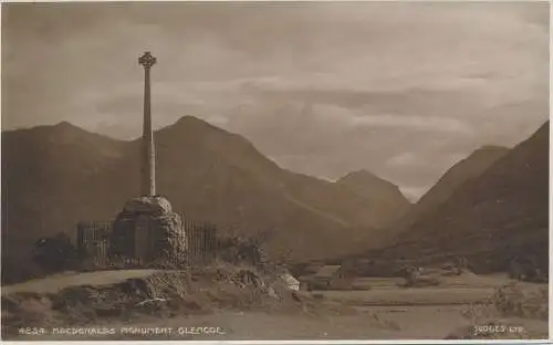 PC42221 Macdonalds Monument. Glencoe. Judges Ltd. Nr. 4254