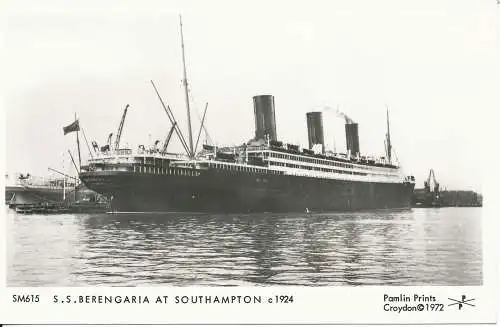 PC43974 S. S. Berengaria in Southampton. Pamlin-Drucke. RP