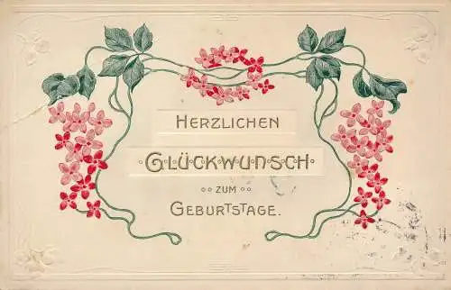 PC42909 Herzlichen Gluckwunsch zum Geburtstag. Erika. 1910. B. Hopkins