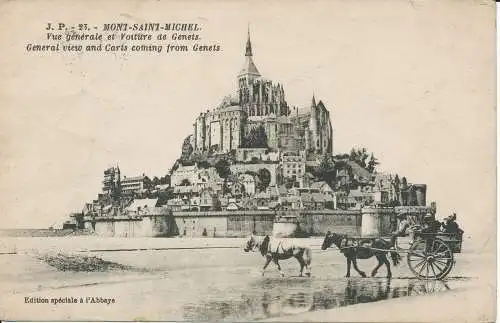 PC38442 Mont Saint Michel. Allgemeine Ansicht und Karren von Genets. J.P.Nr. 2