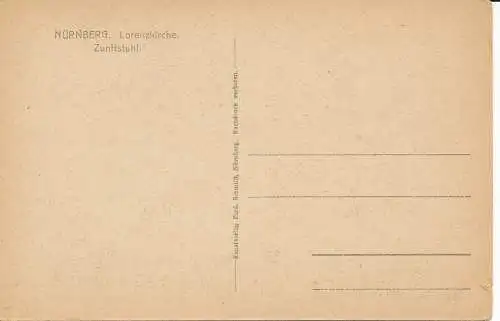 PC39219 Nürnberg. Lorenzkirche. Zunststuhl. F. Schmidt