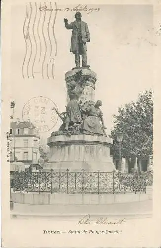 PC40842 Rouen. Statue von Pouyer Quertier. 1903. B. Hopkins