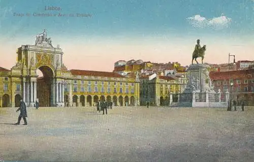 PC41090 Lissabon. Praca do Comercio und Arco do Triomfo. Roque. B. Hopkins