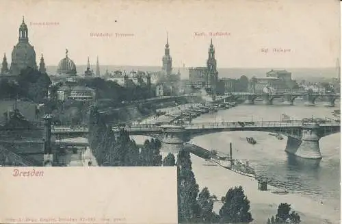 PC40819 Dresden. Panorama. A. Hugo Engler. B. Hopkins