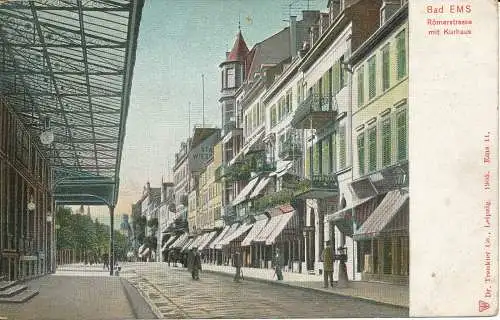 PC40958 Schlechtes EMS. Romerstraße mit Kurhaus. Dr. Trenkler. 1907. B. Hopkins