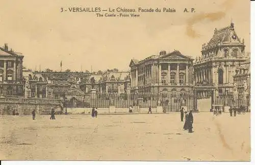 PC399 Versailles. Das Schloss. Frontansicht. A. Papeghin. Nr. 3