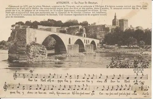 PC39270 Avignon. Die Brücke St. Benezet. M. F. Beau