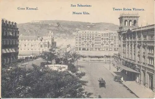 PC40750 San Sebastian. Großer Kursaal. Monte Ulia. Queen Victoria Theater. Hauser und