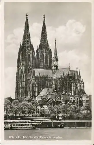 PC40949 Koln a. Rh. Dom von der Rheinseite Gesehen. H. Worringen. B. Hopkins