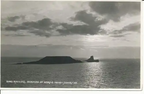 PC44386 Rhossili. Abends bei Worms Head. Judges Ltd. Nr. 12140. RP