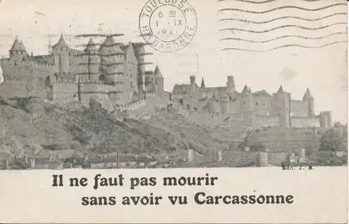 PC38474 Man darf nicht sterben, ohne Carcassonne gesehen zu haben. B. Hopkins