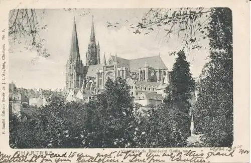 PC38494 Chartres. Blick auf den Boulevard Guillaume. J.L Englisch. Nr. 6. B. Hopki