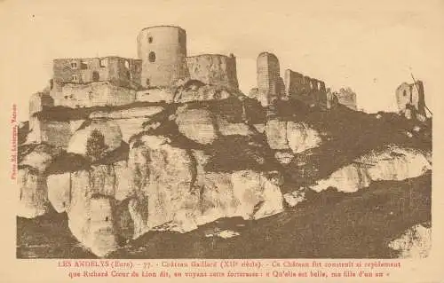 PC41174 Les Andelys. Chateau Gaillard. Dieses Schloss wurde so schnell gebaut, dass