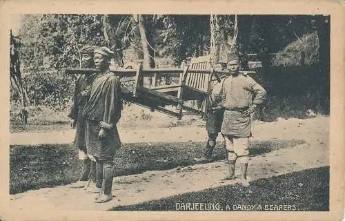 PC43393 Darjeeling. A. Dandy und Träger. D. Makropolo. B. Hopkins