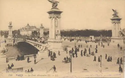 PC43627 Paris. Die Alexander-III-Brücke. LL. Nr. 724. B. Hopkins