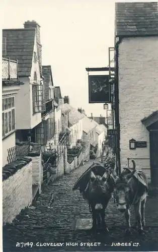 PC44492 Clovelly. High Street. Judges Ltd. Nr. 27149