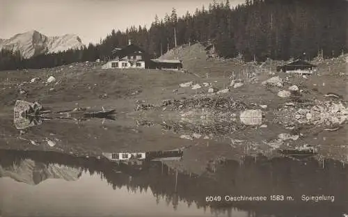 PC43134 Oeschinensee 1583m. Spiegelung. J. Fluck. Nr. 6049. B. Hopkins