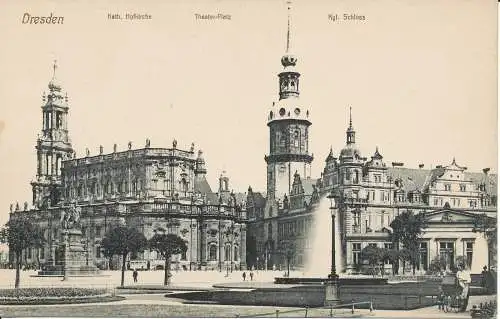 PC38635 Dresden. Kath. Hofkirche. Theaterplatz. Kgl. Schloss. Rudolf Brauneis.