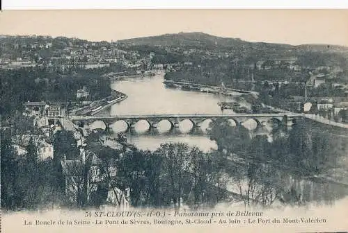 PC43540 St. Cloud. Panorama von Bellevue La Boucle de la Seine. Die Biene