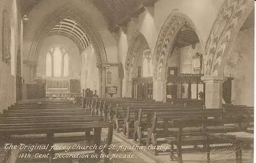 PC44956 Die ursprüngliche Abteikirche St. Agatha. Easby. 13. Jahrhundert. Dekoration auf