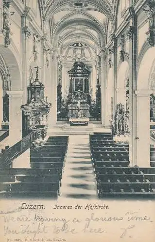 PC43635 Luzern. Inneres der Hofkirche. E. Goetz. Nr. 1638. 1906