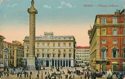 PC41276 Rom. Piazza Colonna. A. Kroketten. 1931. B. Hopkins