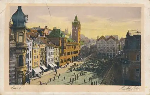 PC43530 Basel. Marktplatz. 1924. B. Hopkins