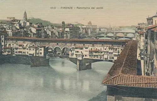 PC41179 Florenz. Panorama der Brücken. A. O. F.Nr. 1013. B. Hopkins