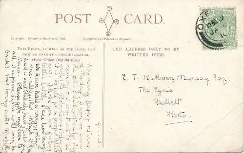 PC41258 Magdalenenturm von Addisons Walk. Oxford. 1910