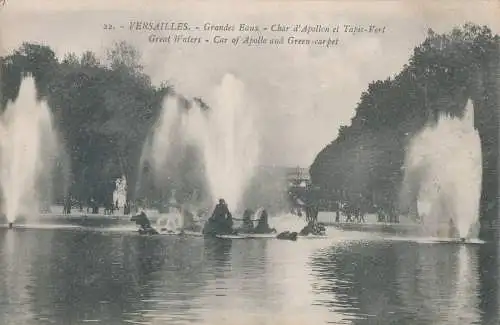 PC41219 Versailles. Tolles Wasser. Auto aus Apollo und grünem Teppich. Moreau