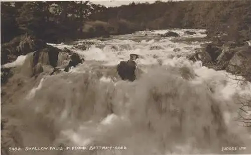 PC44569 Schwalbe fällt im Hochwasser. Bettws Y Coed. Judges Ltd. Nr. 5482