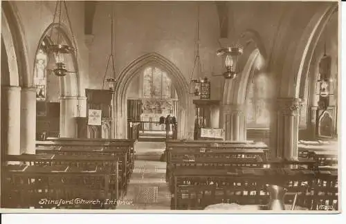 PC45012 Stinsford Church. Innenraum. F.G. Longman