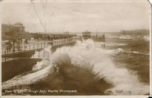 PC44635 New Brighton. Raues Meer. Marinepromenade. RP